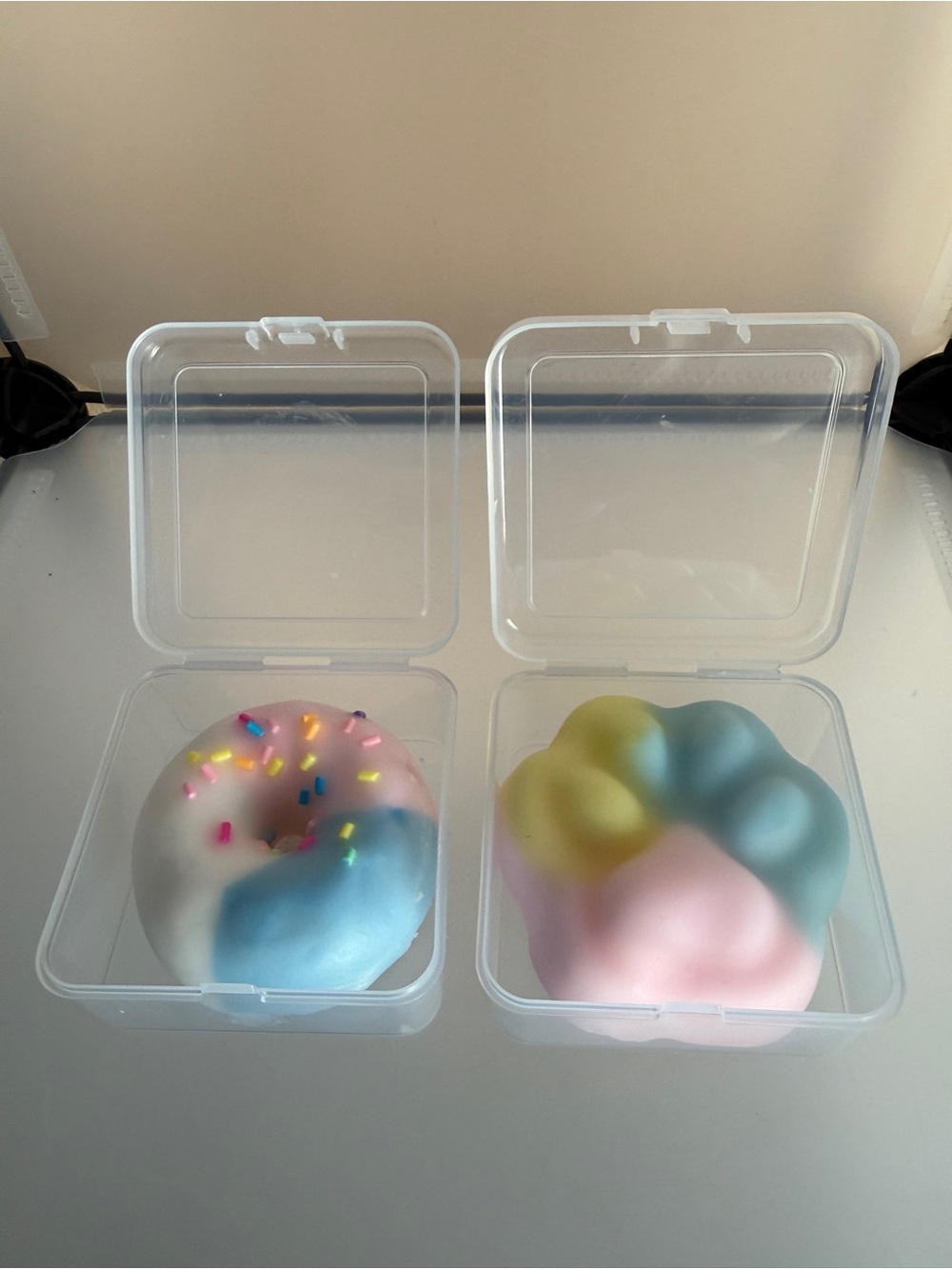 Crispy Balls Large Squishy Set of 2 – Pastel Donut & Rainbow